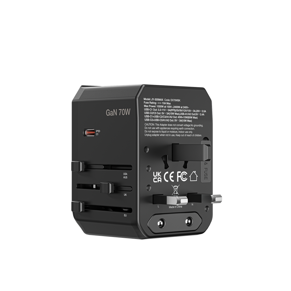 AMAZINGTHING | Explorer PD 70W 5Ports 2A+3C Travel Charge | Black AMAZINGTHING | Explorer PD 70W 5Ports 2A+3C Travel Charge | Black